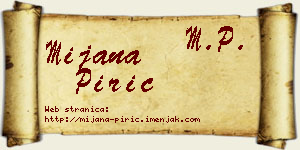Mijana Pirić vizit kartica